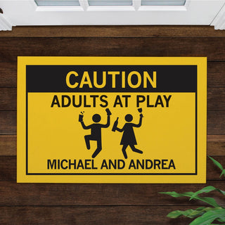 Adult at play thin doormat with names