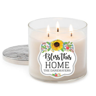 Bless this Home Personalized 3 Wick Candle