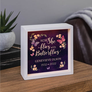 Now She Flies Memorial Personalized Light Up Shadowbox