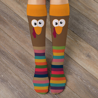 Striped Turkey Personalized Adult Tube Socks