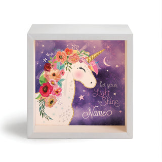 Let Your Light Shine Unicorn Personalized Light Up Shadowbox