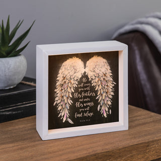 He Will Cover You with His Feathers Light Up Shadowbox