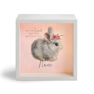 Floral Bunny You Are Loved Personalized Light Up Shadowbox