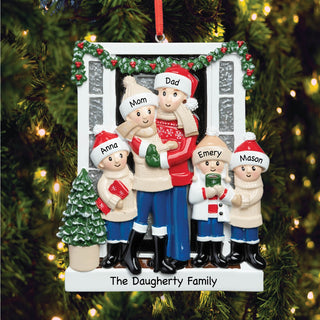 Farm Door Family of 5 Personalized Ornament