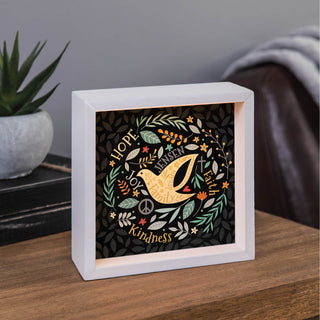 Dove light up shadowbox with name 