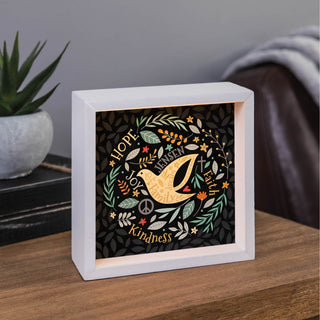 Peace Love Hope Dove Personalized Light Up Shadowbox