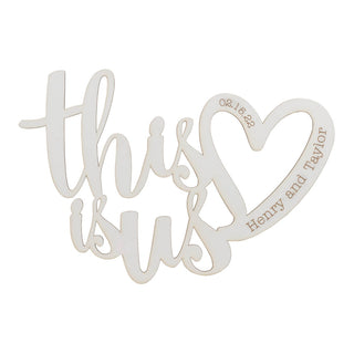 This is Us Personalized White Wood Plaque