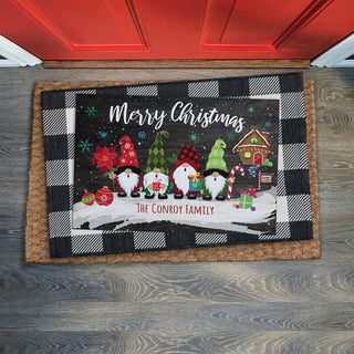 Holiday gnome family standard doormat
