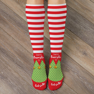 Santa's favorite elf adult tube socks