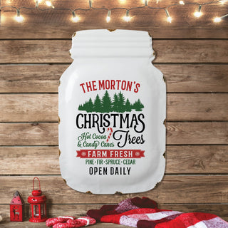 Christmas tree farm mason jar sign 