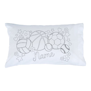 DIY Color Your Own Sports & Flowers Personalized Pillowcase