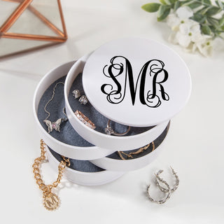 Script Monogram Personalized White Accessory Organizer