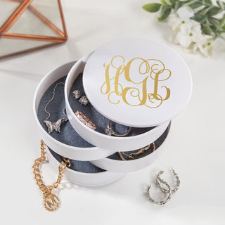 Monogram jewelry organizer in white 