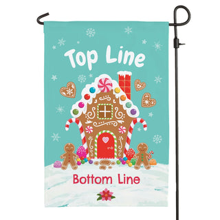 Gingerbread House Personalized Garden Flag