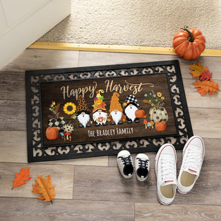 Happy harvest gnome narrow doormat with frame 