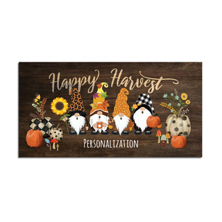 Happy Harvest Gnome Personalized Ð 12x27 Inch Entry Mat