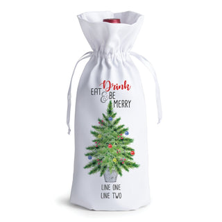 Holiday Tree Personalized Wine Bag