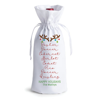 Holiday Drinks Personalized Wine Bag