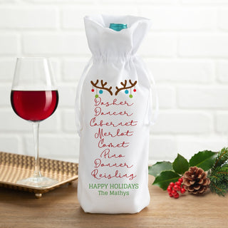 Holiday Drinks Personalized Wine Bag