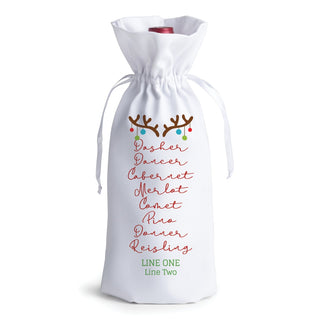 Holiday Drinks Personalized Wine Bag