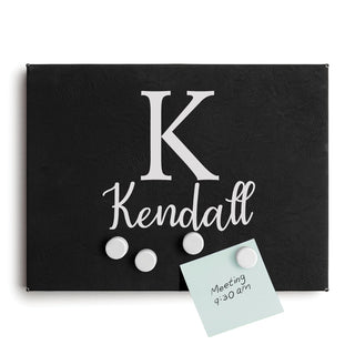 Initial and Name Black Leatherette Magnet Board