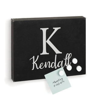 Initial and Name Black Leatherette Magnet Board