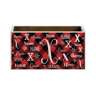 Christmas Red Checked Personalized Storage Box