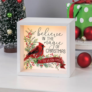 Believe christmas shadowbox with family name 