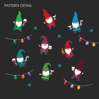 Jolly & Boozin' Gnome Pattern Adult Crew Socks