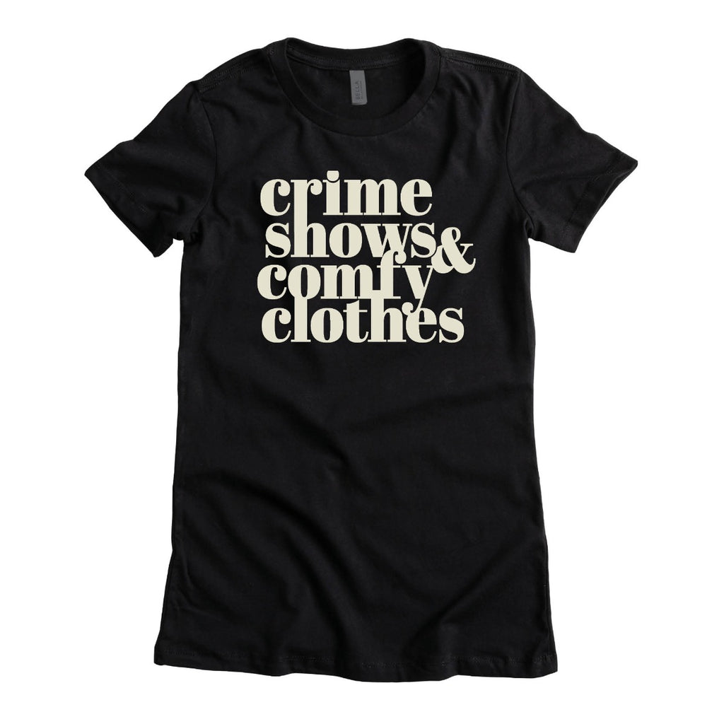 Crime Shows & Comfy Clothes Adult Black TShirt Personalized