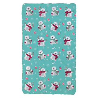 Polar Bear Personalized Aqua Fuzzy Throw Blanket