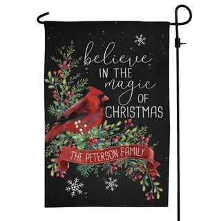 Believe In The Magic of Christmas Personalized Garden Flag