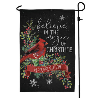 Believe In The Magic of Christmas Personalized Garden Flag