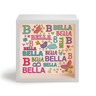 Colorful Pastel My Name Personalized Light Up Shadowbox