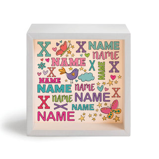 Colorful Pastel My Name Personalized Light Up Shadowbox