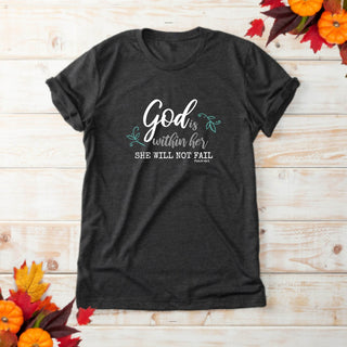God is within her t-shirt