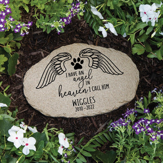 I Have An Angel In Heaven I Call Him Pet Memorial Personalized Garden Stone