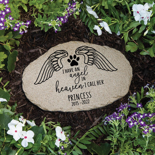 I Have An Angel In Heaven I Call Her Pet Memorial Personalized Garden Stone