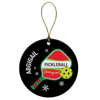 Pickleball Personalized Round Ceramic Ornament