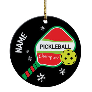 Pickleball Personalized Round Ceramic Ornament