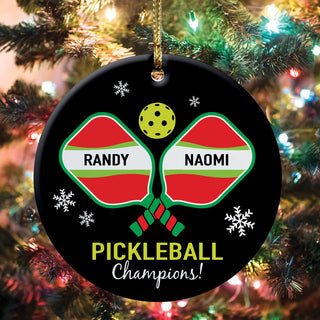 Pickleball Team Personalized Round Ceramic Ornament