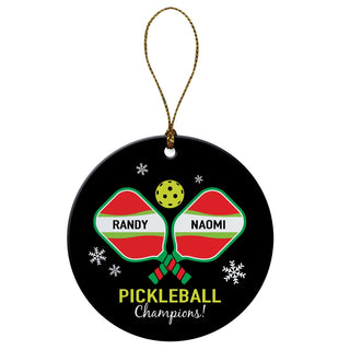 Pickleball Team Personalized Round Ceramic Ornament