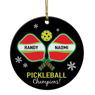 Pickleball Team Personalized Round Ceramic Ornament