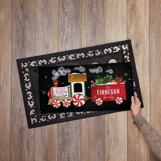 Merry Christmas Express Train Ð 12x27 Inch Entry Mat with Frame