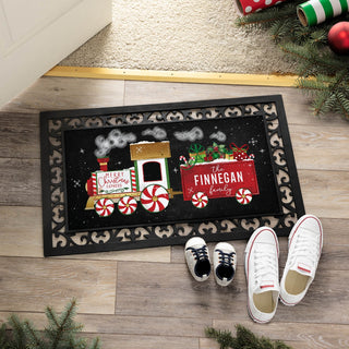 Merry Christmas train doormat with frame 
