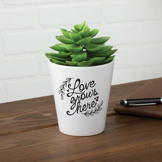 Love Grows Here Personalized Mini Flowerpot
