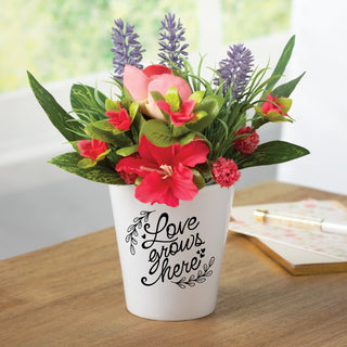Love Grows Here Personalized Mini Flowerpot