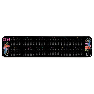 Floral with Monogram Personalized Calendar Wrist Rest