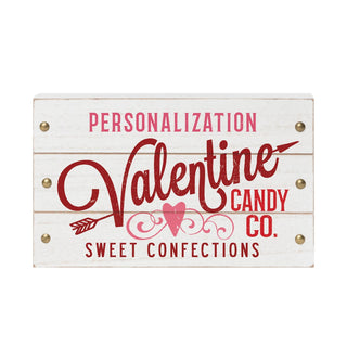 Valentine Candy Co. Personalized White Wood Block Sign