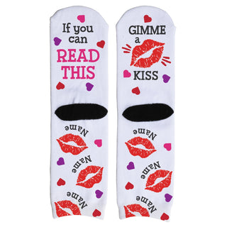 Gimme A Kiss Personalized Adult Crew Socks